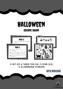 Preview of Halloween Escape Room (Classroom version) - ESL Flyers