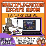 Halloween Escape Room Double Digit Multiplication Digital 