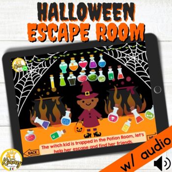 Preview of Halloween Escape Room Following Commands Boom Cards