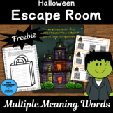 Halloween Escape Room Freebie Multiple Meaning Words