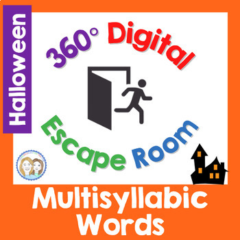 Preview of Halloween Escape Room | Multisyllabic Words | Haunted House Escape Room