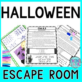 Preview of Halloween Escape Room - Reading Comprehension - October Activity - No Prep
