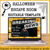 Halloween Escape Room Template | Breakout Room | Middle or