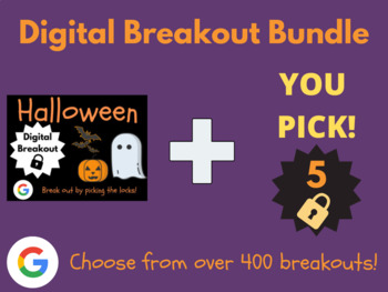 Preview of Halloween Escape Room + You Pick 5 Digital Breakouts Custom Bundle