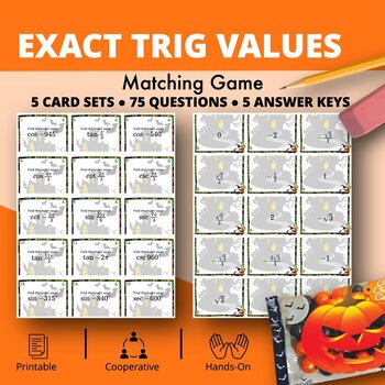 Preview of Halloween: Exact Trig Values Matching Games