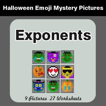 Halloween: Exponents - Color-By-Number Math Mystery Pictures