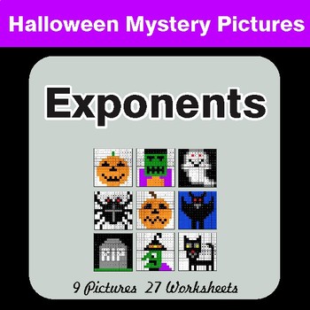 Halloween: Exponents - Color-By-Number Math Mystery Pictures