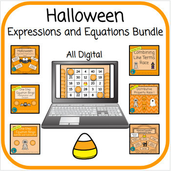 Preview of Halloween Expressions and Equations Bundle (Digital)