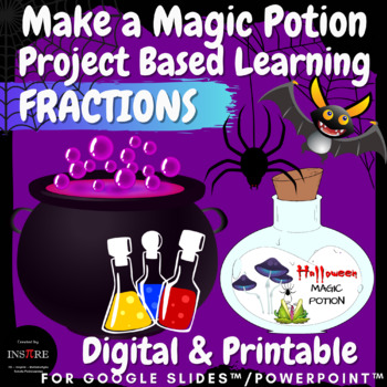 Preview of Halloween FRACTIONS Project Based Learning Make Magic Potion Math PBL Enrichment