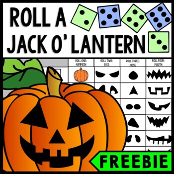 Preview of Halloween FREEBIE - Roll a Jack o Lantern - Dice Game