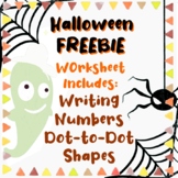 Halloween FREEBIE printable worksheet - Writing, Maths and Shapes
