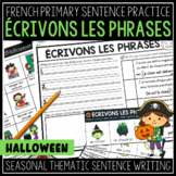 Halloween FRENCH Sentence Writing Practice | ÉCRIVONS LES PHRASES