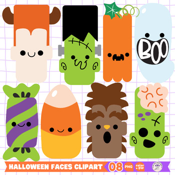 Preview of Halloween Faces Clipart