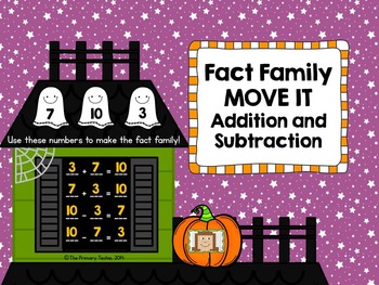 Preview of Halloween Fact Family MOVE IT! Addition and Subtraction
