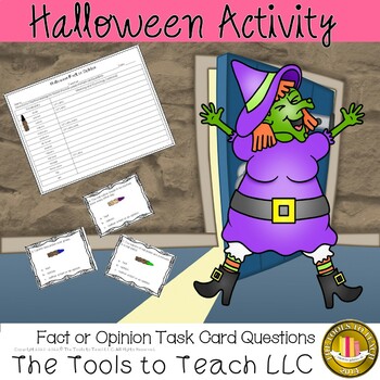 Preview of Halloween Fact or Opinion Task Cards No Prep