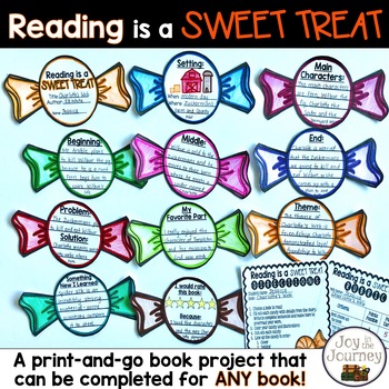 Preview of Halloween Fall Book Project for ANY Book: Reading is a Sweet Treat