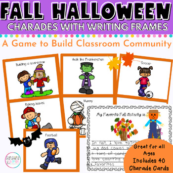 Preview of Halloween Fall Charades Vocabulary Classroom Management Brain Breaks