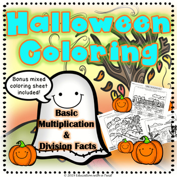 Preview of Halloween Fall Math Coloring Basic Facts: Multiplication and Division