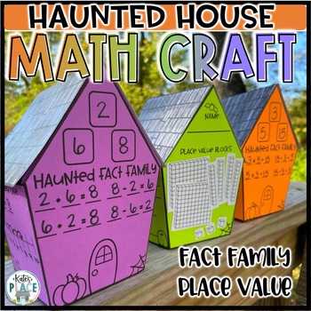 Preview of Halloween Fall Math Craft Place Value Fact Family Haunted House