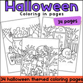 No-Prep Halloween Coloring Pages | October Fall Activities