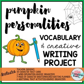 Preview of Halloween Fall Pumpkin Activities Creative Writing and Vocabulary Project