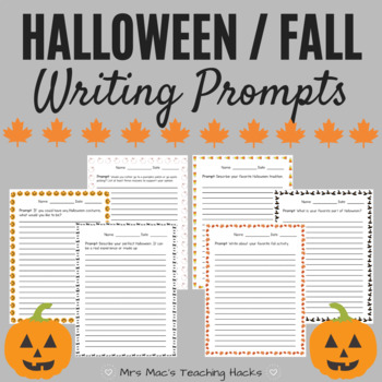 Halloween / Fall Writing Prompts by Mrs Mac's Teaching Hacks | TPT
