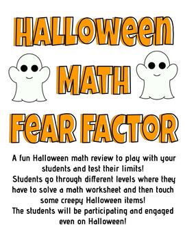 Preview of Halloween Fear Factor Math Review 