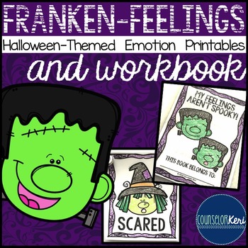 Preview of Halloween Counseling Activity Feeling/Emotion Printables and Workbook