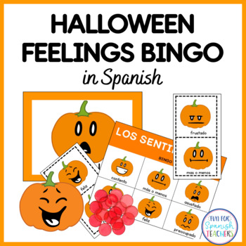 Preview of Bingo - Halloween Feelings in Spanish - Los sentimientos
