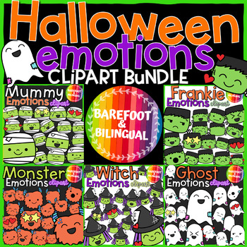 Preview of Halloween Feelings Clipart Bundle | Halloween Emotions