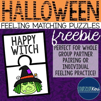 Halloween Feelings Matching Puzzles - Elementary School Co