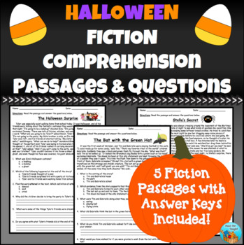 Preview of Halloween Fiction Comprehension Passages