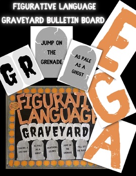Preview of Halloween Figurative Language Graveyard Bulletin Board