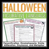Halloween Figurative Language Assignment - Literary Device