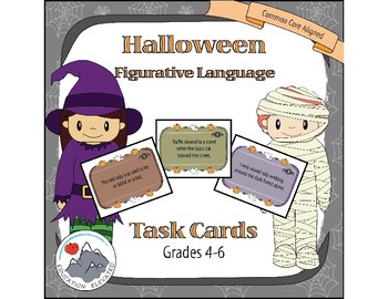 Preview of Halloween Task Cards - Figurative Language