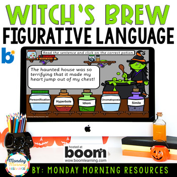 Preview of Halloween Figurative Language Witch's Brew - Figurative Language Boom Cards™