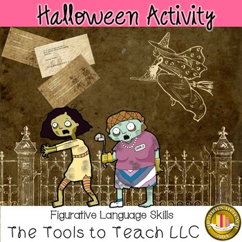Preview of Halloween Figurative Language Similes Metaphors Hyperbole Idioms Cliches No Prep