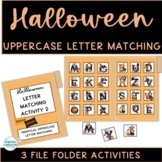 Halloween File Folder Activities Matching Uppercase Letters