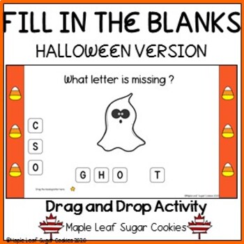 Preview of Halloween Fill in the Blanks - Moveable Alphabet Letters!!! Interactive Activity