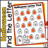 Halloween Find the Letter Worksheets - Letter ID Search - 