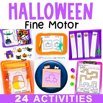 Preview of Halloween Fine Motor Activities, October Tubs PreK Preschool Kindergarten