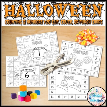 Preview of Halloween Fine Motor Counting & Numbers Activity October Math Centers {outlined}