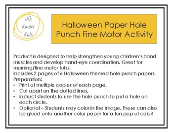 Preview of Halloween Fine Motor Hole Punch