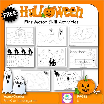Preview of Halloween Fine Motor Skills Preschool/Kindergarten FREE