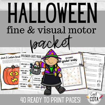 Preview of Halloween Fine and Visual Motor Occupational Therapy Packet
