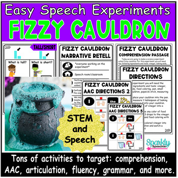 Preview of Halloween Fizzy Cauldron Easy Speech Experiment Speech Language Articulation