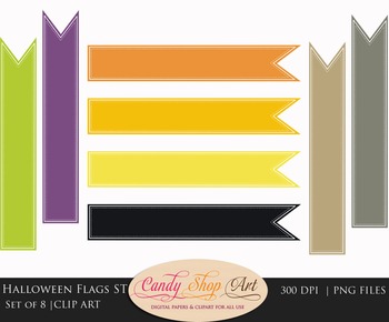 Preview of Halloween Flags, Halloween Banner Flags, Web Banner Flags, Clip Art