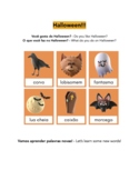 Halloween Flashcards and Vocabulary in Portuguese/English