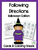 Halloween Following Directions Cards & Coloring Sheets