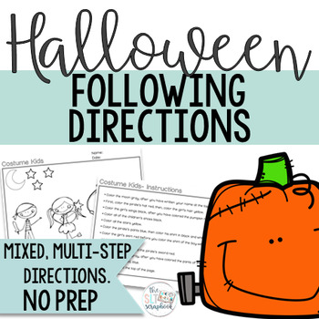 Preview of Halloween Following Directions Coloring Pack- Mixed directions